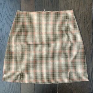 Brandy Melville Plaid Brown Mini Skirt